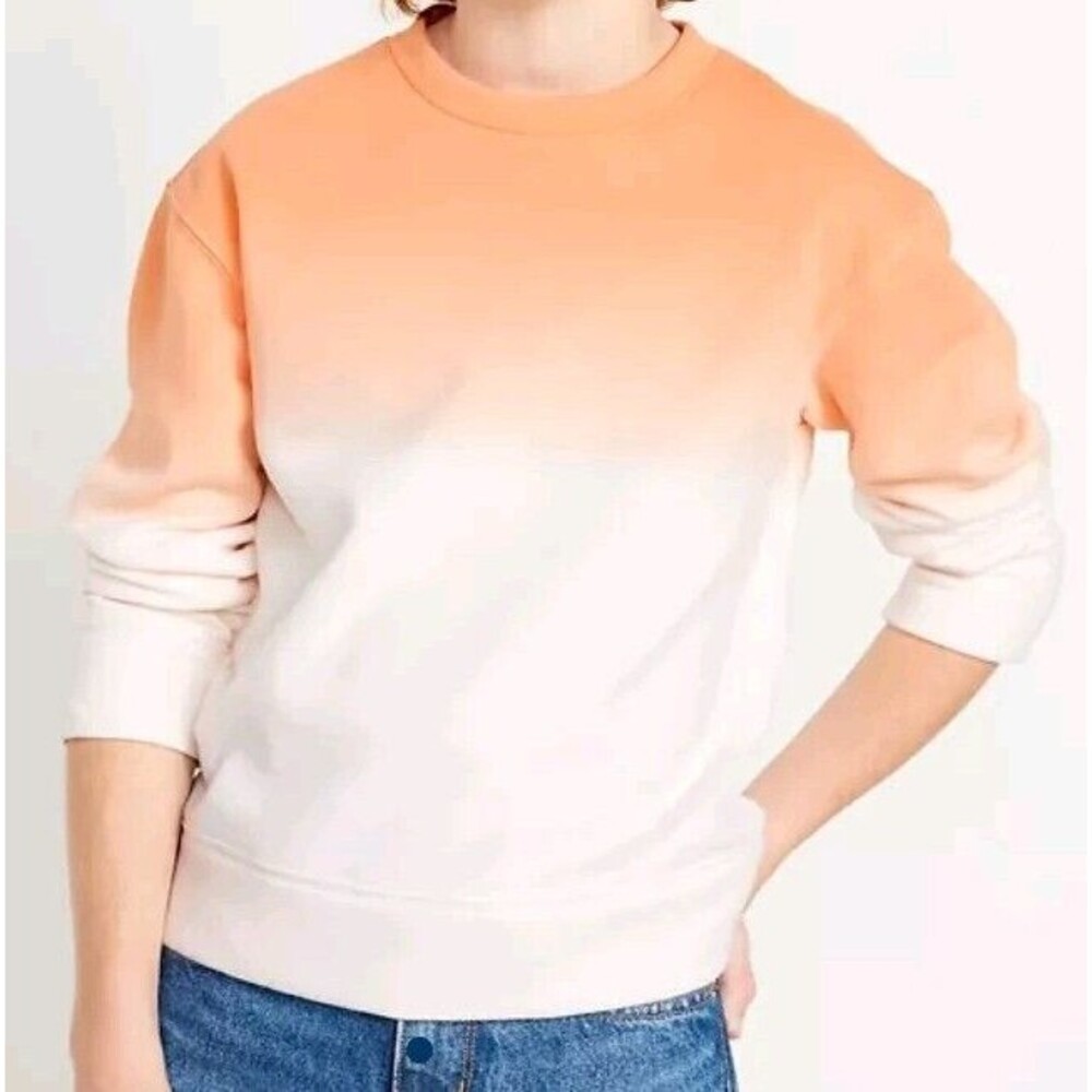 NWT Boys Orange Dip Dye Crewneck Sweatshirt Size XS 5 - K2